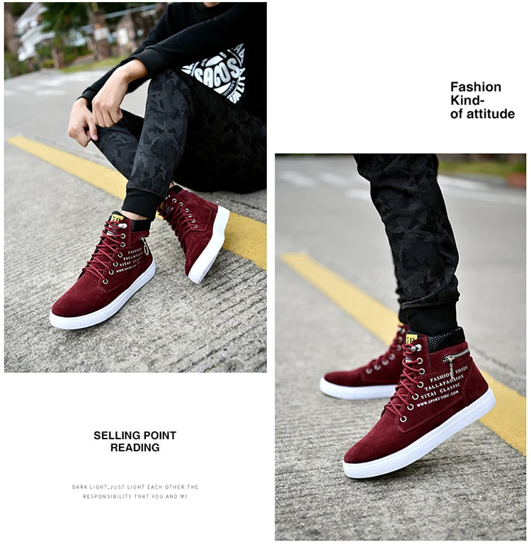 2024 Spring and autumn high top men's new soft sole casual sports shoes walking running breathable men's boots 39-46