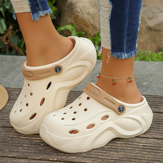 Chunky Platform Clogs Sandals Women 2024 Summer Soft Thick Bottom Beach Garden Shoes Woman Slide Non Slip Eva Wedge Slippers