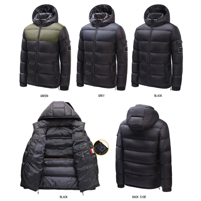 Winter Men Warm Windproof Hood Down Jackets Parka Coat Mens Casual Detachable Hat Waterproof Overcoats Jacket Male Plus Size 7XL