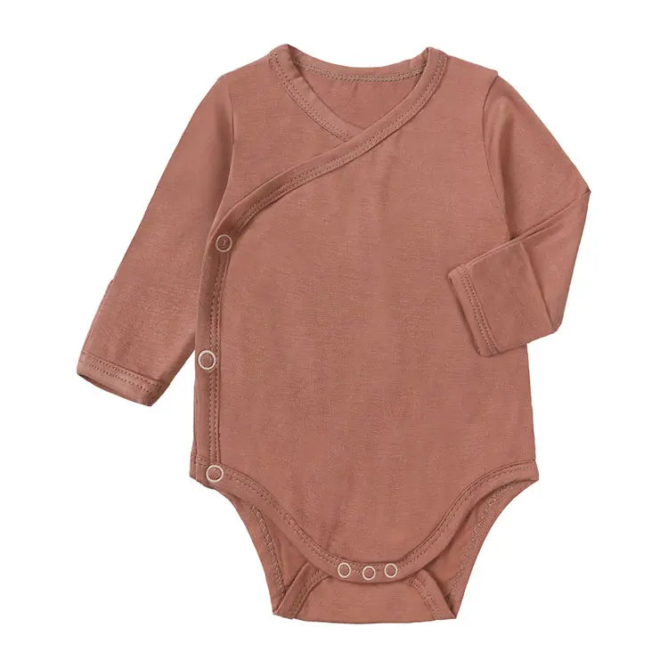 Bamboo Fiber Bodysuit for Newborn Girls Fashion Solid Color Long Sleeve Baby Boy Clothes Summer Newborn Clothes 0-24 Months