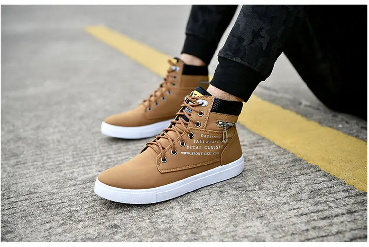 2024 Spring and autumn high top men's new soft sole casual sports shoes walking running breathable men's boots 39-46