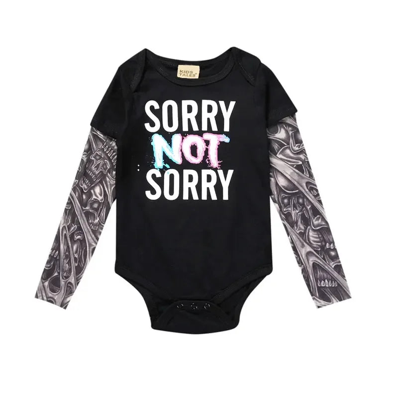 Spring Newborn Baby Bodysuit Cartoon Tattoo Baby Clothes Cotton Long Sleeve Infant Girls Clothes Print Newborn Boy Jumpsuit