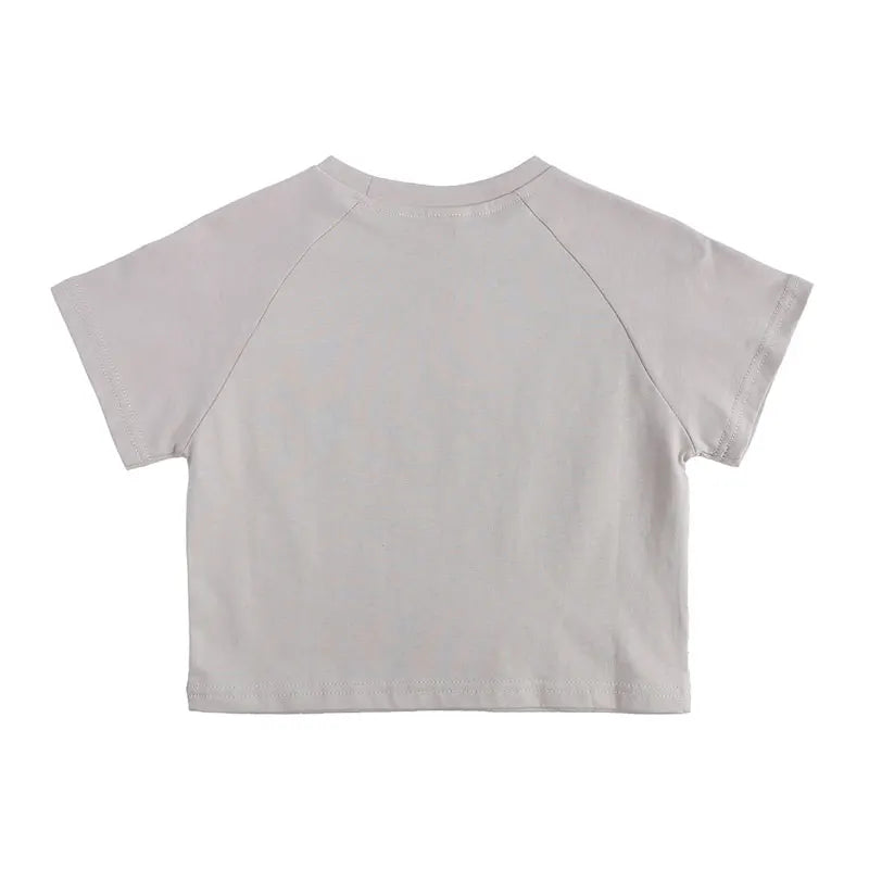 Fashion Kids Summer Clothes Boys T-Shirts Cotton Short Seleve O-Neck Girls Tops Solid Color Children's Clothing 1-6 Years