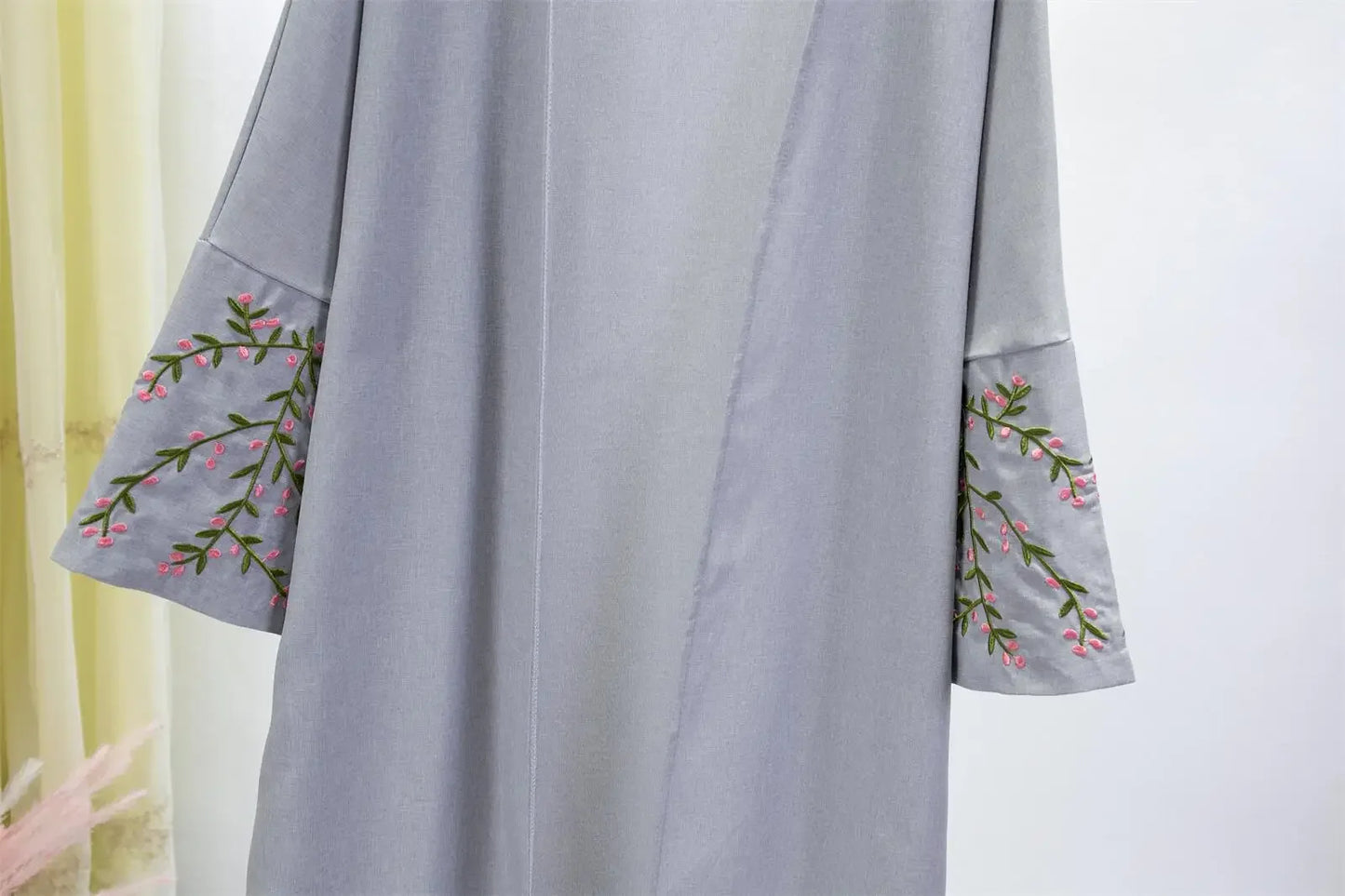 Women Jilbabs Embroidery Open Front Abaya Long Sleeve Maxi Length Dress Womens Clothing Muslim Cardigan Abayas Out Kaftans