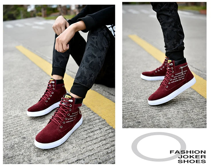 2024 Spring and autumn high top men's new soft sole casual sports shoes walking running breathable men's boots 39-46