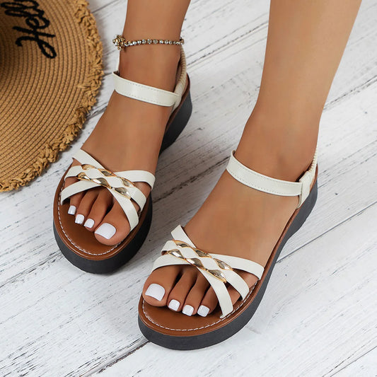 women's casual thick sole sandals, sports beach vacation sandals