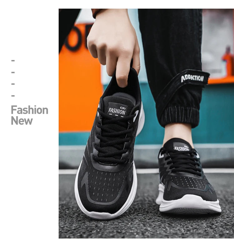 Men's running shoes mesh breathable casual sports shoes light fitness walking loafer men's shoes spring and autumn new