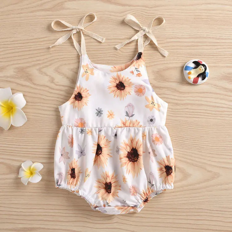 Summer Newborn Baby Girl Clothes Fashion Print Infant Clothes Girls Bodysuits Cotton Sleeveless Baby Bodysuits 3-24 Months