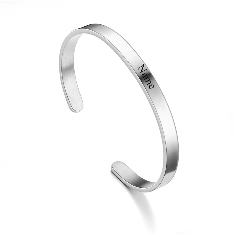 1pc Fashion Simple C-shaped Stainless Steel Open Bracelet